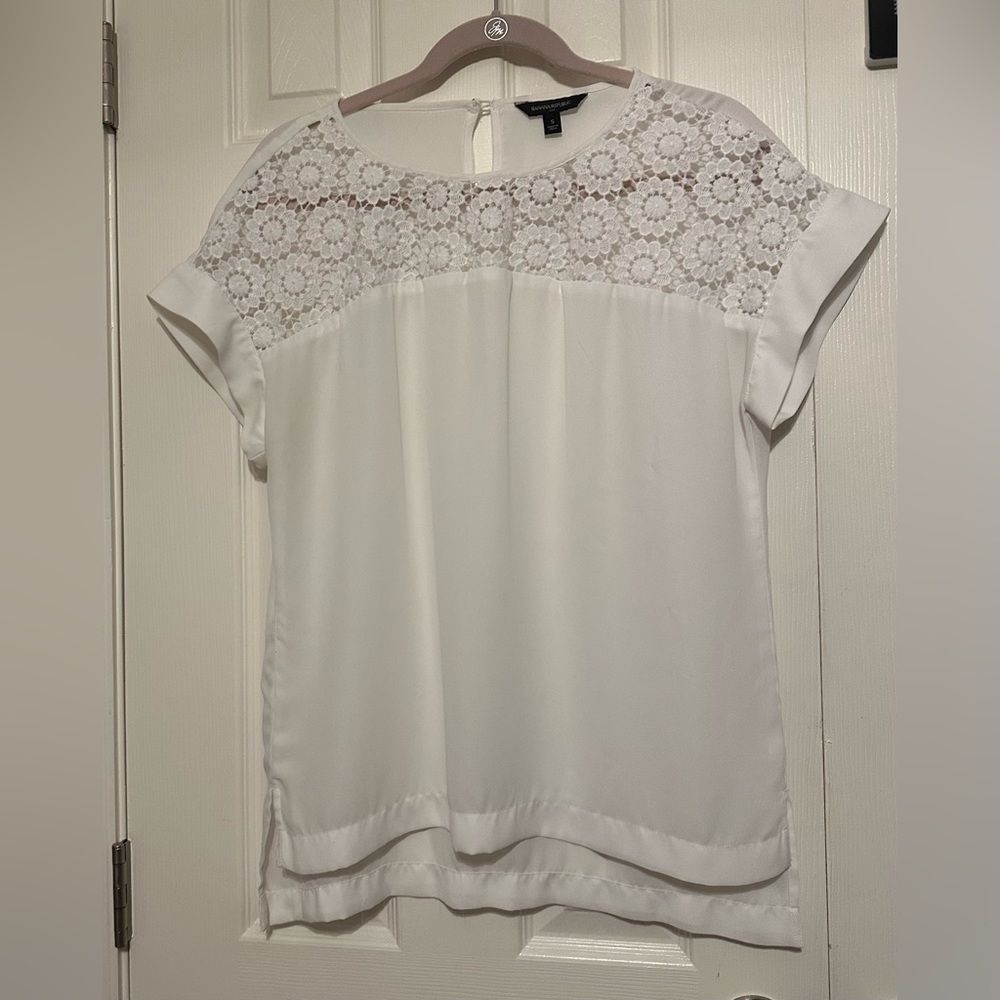 Sheer White Blouse Size Small